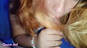 Summer Vall's Sultry POV Blowjob Ends in Her Mouth Filled with Cum