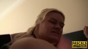 Handcuffed dominated slut