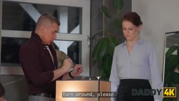 DADDY4K. My Daddy is interviewing my Girlfriend while he fucks her