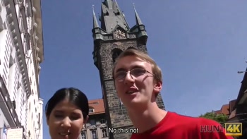 HUNT4K. Cutie gives man her mouth and pussy for a summer vacation