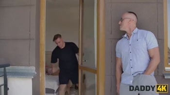 DADDY4K. Young skinny girl was so nice so she showed her boyfriend's Daddy what the real deepthroat is