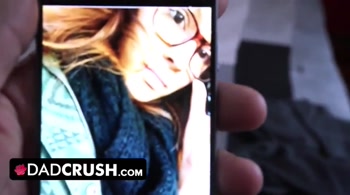 DadCrush - Sexy Babe Caught Dirty Old Man Holding Her Phone While He Jerks Off His Cock