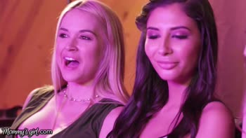 Stepmom's Threesome Movie Night With Gianna Dior's Girlfriend Sarah Vandella