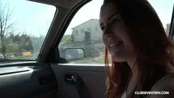 Hitchhiker's Hot Ride: Naughty Redhead Treats Stranger to Big Booty Delights