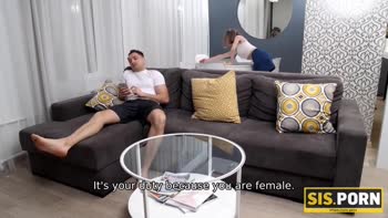 Stepbrother's Deal: Hard Fucked And Tired Stepsister's Household Tasks