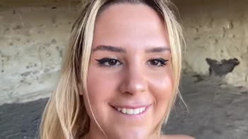 Giulia Vaneri - Giulia's Beachside Surprise: Sizzling Blonde Gets Caught in Bikini