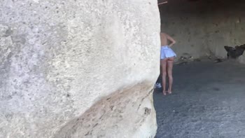 Giulia Vaneri - Giulia's Beachside Surprise: Sizzling Blonde Gets Caught in Bikini