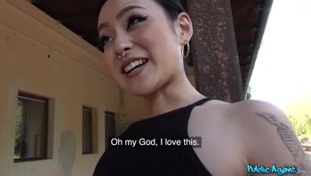 Public Agent - the perfect Asian with dripping pussy and big boobs CREAMPIE in public station
