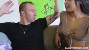 Horny stepsiblings fuck around with stepmom in the room
