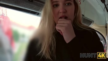 HUNT4K. Showing my natural titties to a random
