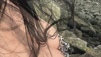 Lucy Jac's Sizzling Beach Hookup: Teen (18+) Temptress Fucks Stranger