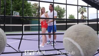 Johnny Castle Teaches Step Sis Tennis with His Massive Cock