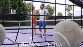 Johnny Castle Teaches Step Sis Tennis with His Massive Cock