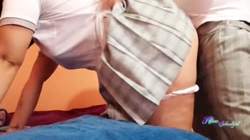 Virgin Teen (18+) Student Seduced by Classmate in Uniform