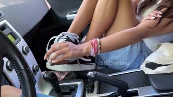 StillSinning's Sockjob Surprise: Cum on Feet in Public
