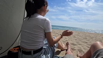Emily Cooper's Beachside Seduction: Stepsister's Public Creampie