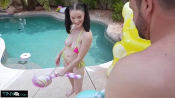 Tiny Spinner Slut Loses Her Mind Over Cock The Size Of Her Thigh