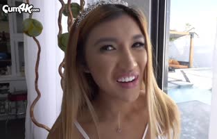 Asian Babe's Wedding Day Wedding of a Lifetime with Cum4K Cock