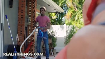 Mandi May Bends Over With Her Big Booty Turned In Damion's Direction Making Him Crazy To Fuck Her - REALITY KINGS