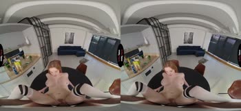 Sizzling Redhead's Searing Step Fantasy in 180° VR