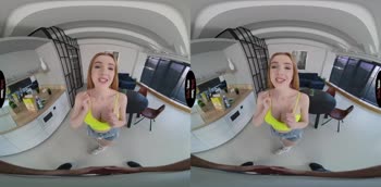 Sizzling Redhead's Searing Step Fantasy in 180° VR