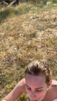 Sun-Kissed Blonde Gets a Facial in the Great Outdoors