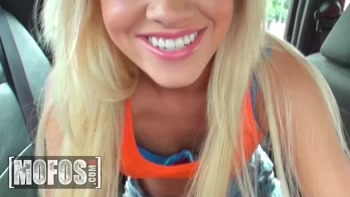 MOFOS - Jessa Rhodes Teases The Taxi Driver With Her Tits, Then Sucks Her Husband's Dick In Front Of Him