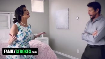 FamilyStrokes - Busty Stepmom Pounds Disobedient Stepdaughter While StepDaddy Drills Her Milf Twat