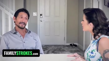 FamilyStrokes - Busty Stepmom Pounds Disobedient Stepdaughter While StepDaddy Drills Her Milf Twat