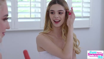 Cum thirsty Molly Little to Britt Blair, "I Wanna See His Dick Spit Cum!"