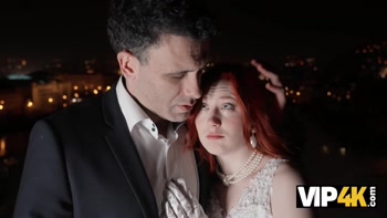 VIP4K. A Naughty Redheaded bride filmed a Homemade Porn video with her Husband right after the Wedding