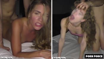 Eveline Dellai vs Porn Force: Petite Pleasure Queens in Sizzling Rough Sex Action