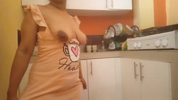 Lapotracaliente's Step Fantasy: Busty Stepmom Masturbates in Kitchen