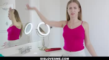 SisLovesMe - Cute Teen (18+) Skips School to Suck Stepbro's Cock