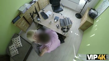 VIP4K. Magnificent lass swallows cock and gets banged in office