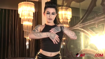 Kris Riot's Sizzling Solo: Natural Boobs & Shaved Pussy Self-Love