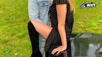 YanMachel's Homemade Russian Threesome in Car: Big Tits & Ass