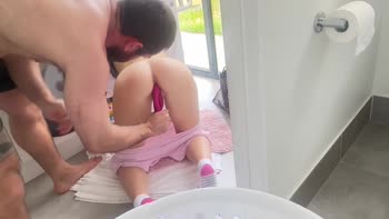 BIGC x LILBEE - BIGC's Fitness Fix: Petite Blonde Stuck in Washing Machine Gets Toyed & Devoured