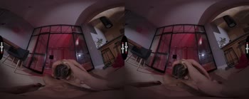 Blonde Bombshell in Cowgirl VR Throe