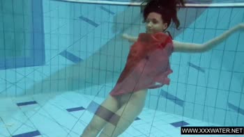 Anna's Sizzling Red Dress Underwater Seduction