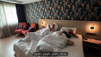 Step Mom Shocked When Step Son Cums on Her Face in Hotel Share Bed!