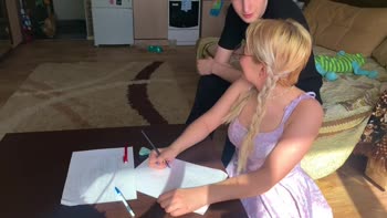 Blonde Babe Body-Lyric Takes Tutor's Big Cock in Sizzling 60FPS