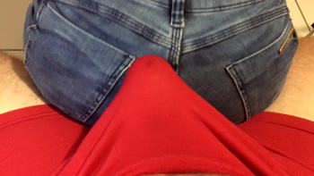 College-Couple's Scorching Jeans Shorts Lapdance Ends in Pants Cumshot
