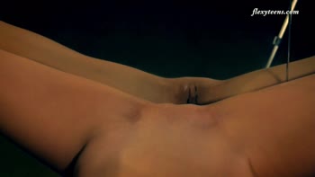 Elena's Supple Flexibility: Blonde Gymnast Bends Naked