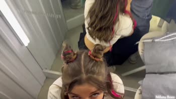 Milana Born's Fitting Room Seduction: A Sizzling POV Blowjob