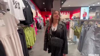 Milana Born's Fitting Room Seduction: A Sizzling POV Blowjob