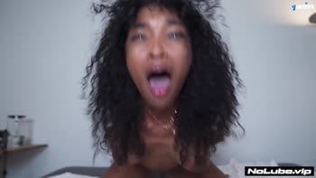 NoLube's Petite Ebony Babe Goes from Submissive to Dominant