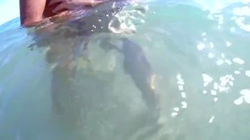 Blonde slut dped at the beach