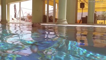 Stefanie Moon's Sizzling Underwater Show with Tiny Tits