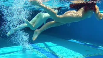 Spanish & Russian Teens (18+) Sizzle in an Underwater Beach Show